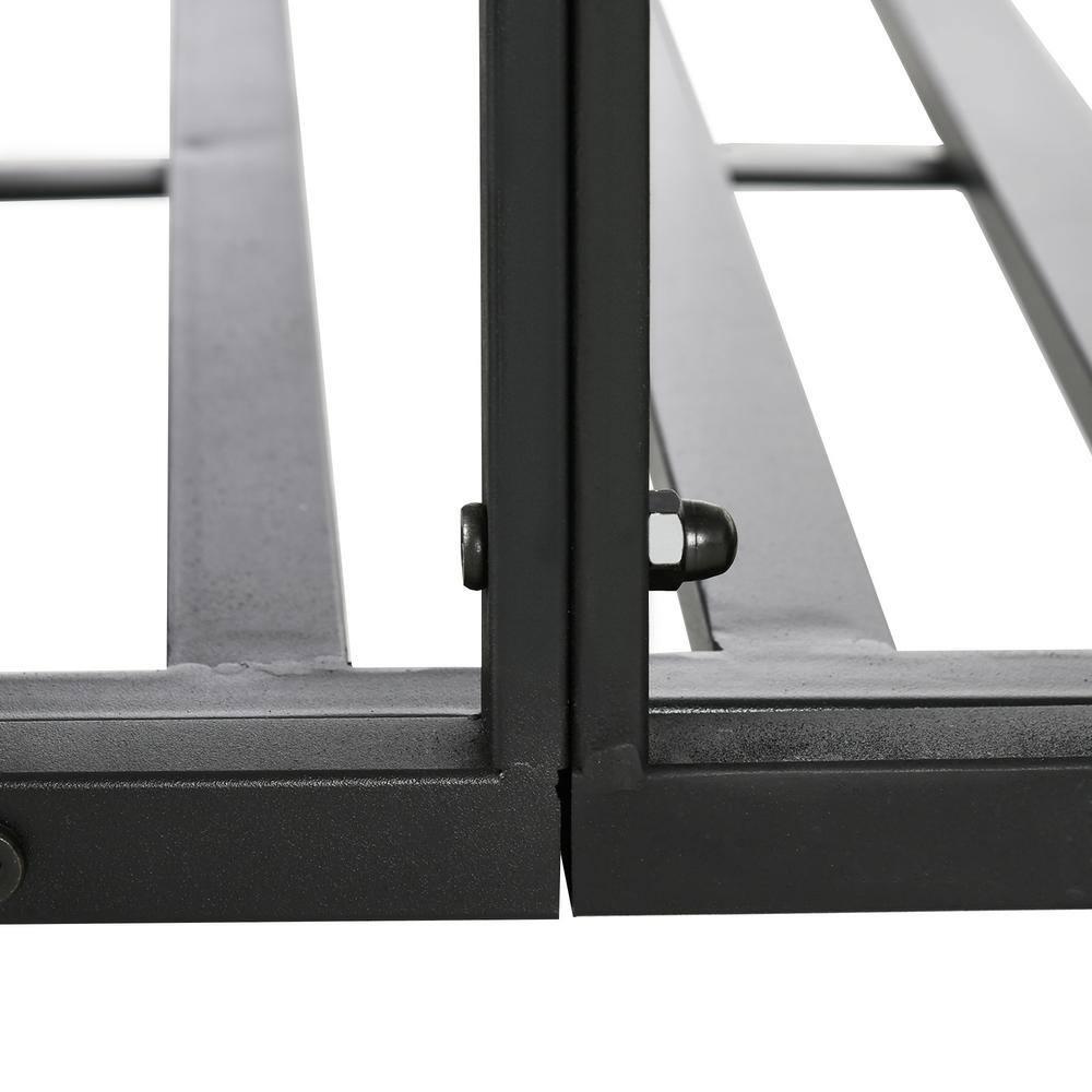 CoSoTower 6' Metal Arch Backyard Garden Bridge, Safety Siderails, Arc Footbridge for Backyard Creek, Stream, Pond, Black