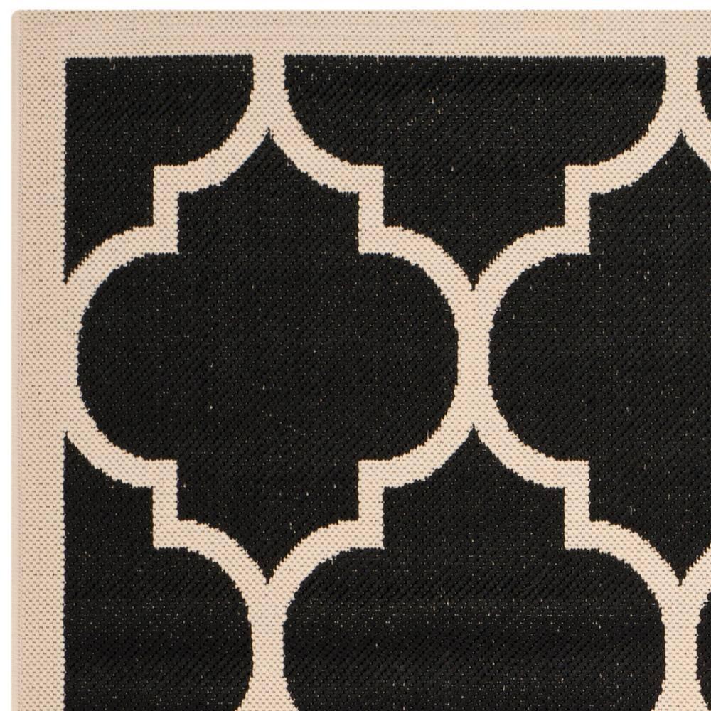 Courtyard CY6914 Power Loomed Indoor/Outdoor Area Rug - Black/Beige - 4'x5'7" - Safavieh.