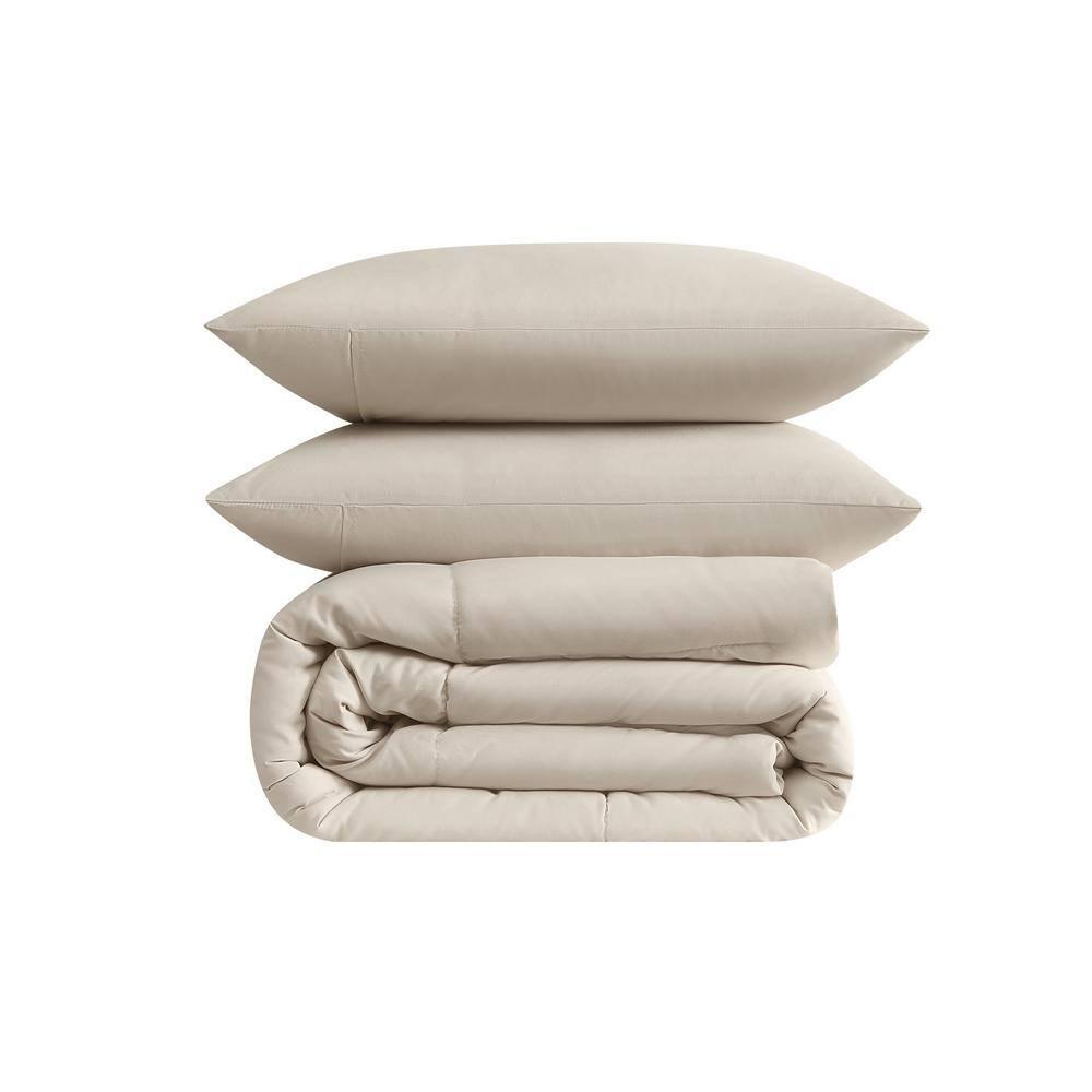 Truly Soft 3pc King Comforter Set Beige
