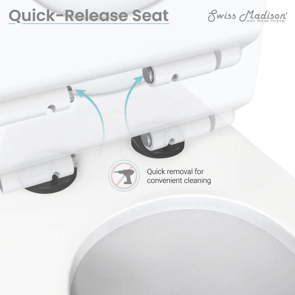 Concorde One Piece Square Toilet Dual Flush, Black Hardware 1.1/1.6 gpf