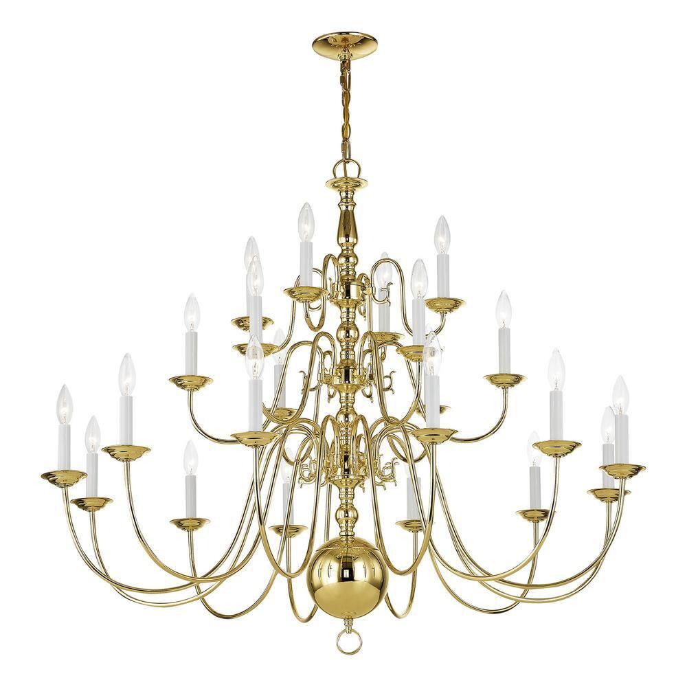 Livex Lighting Williamsburgh 22 - Light Chandelier in  Polished Brass