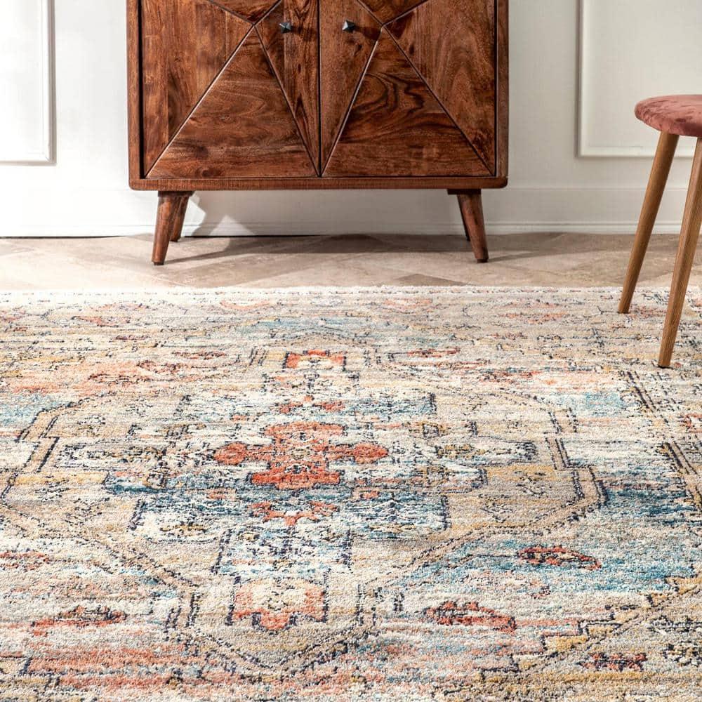 Nuloom Marley Medallion 2x6 Runner Indoor Area Rug for Living Room Bedroom Dining Room Entryway Hallway Kitchen, Beige/Ivory
