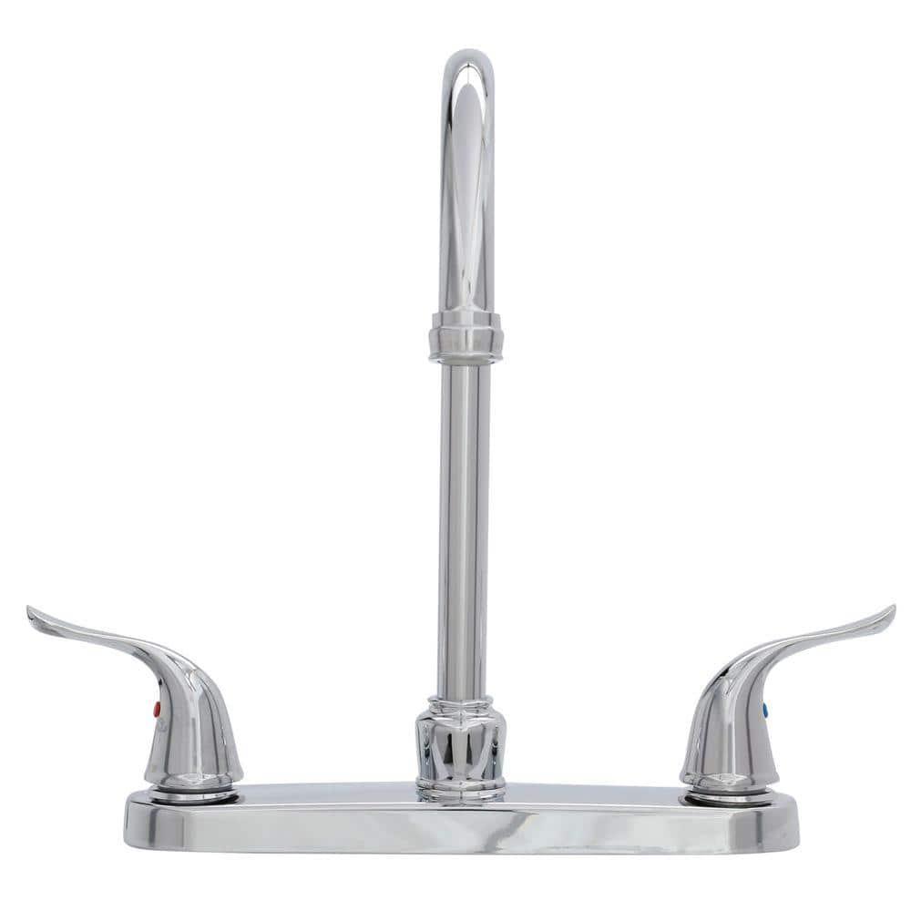 EZ-FLO 10201 High Arc Swivel Spout Kitchen Faucet, Two-Handle, Chrome