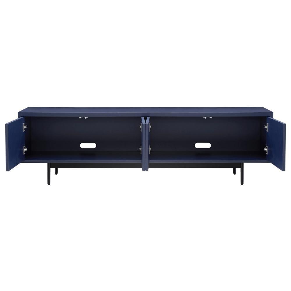 Evelyn&Zoe Whitman Rectangular TV Stand for TV's up to 75", Dark Blue