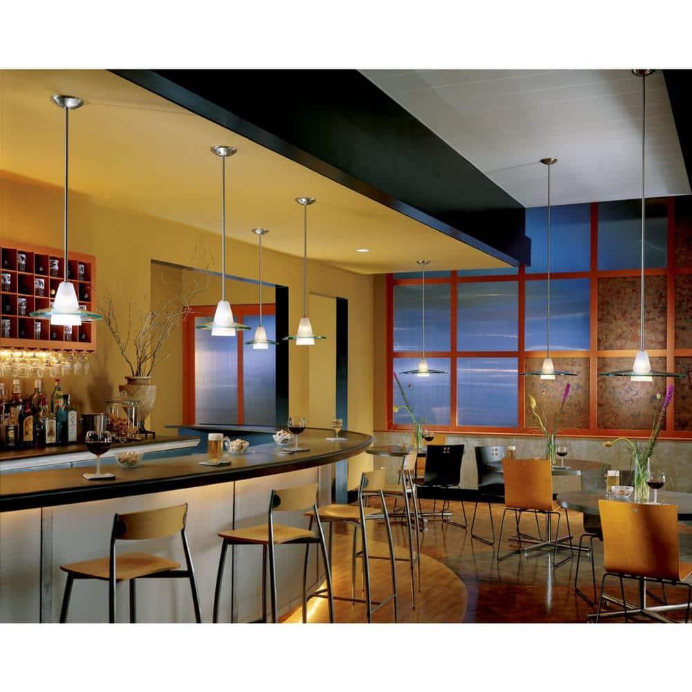 Progress Lighting, Contemporary Stem-Hung Pendant, 1 Light, Brushed Nickel, Clear Glass Shade