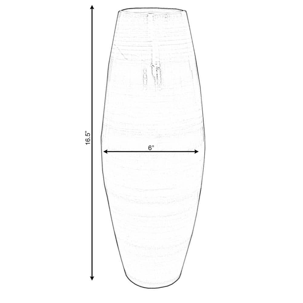 Uniquewise Bamboo Cylinder Floor Vase  - Handcrafted Tall Decorative Vase - Ideal for Dining Room, Living Room, 16.5 Inch, Blue