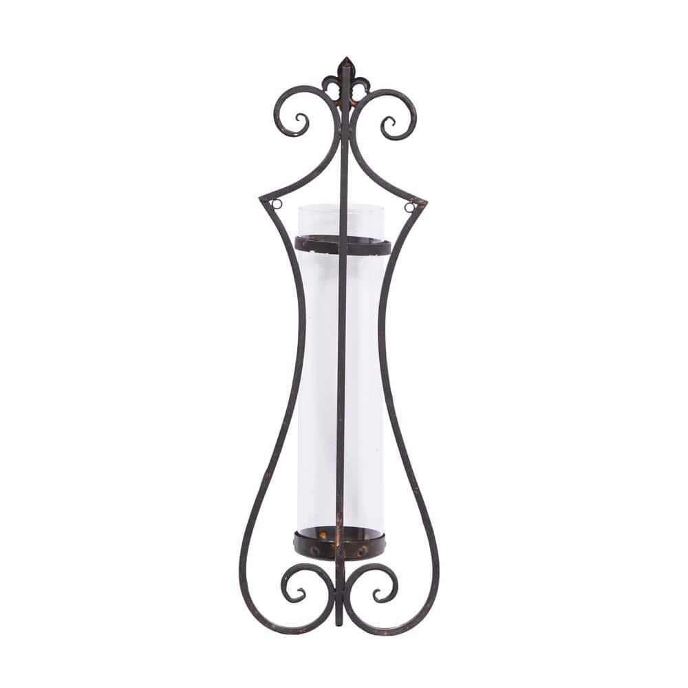 DecMode Black Metal Wall Sconce
