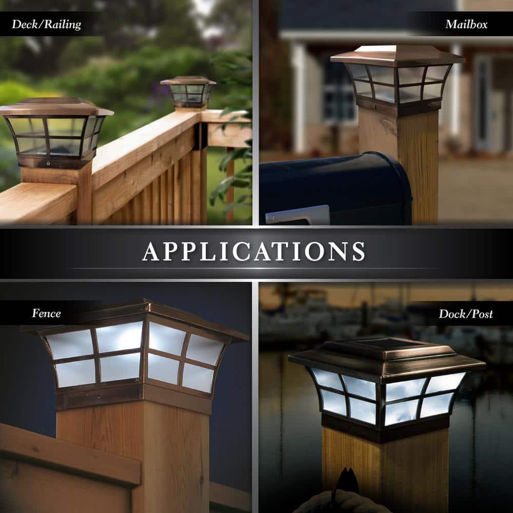 CLASSY CAPS MFG. Classy Caps 6x6 Copper Plated Prestige Solar Post Cap (Set of 2)