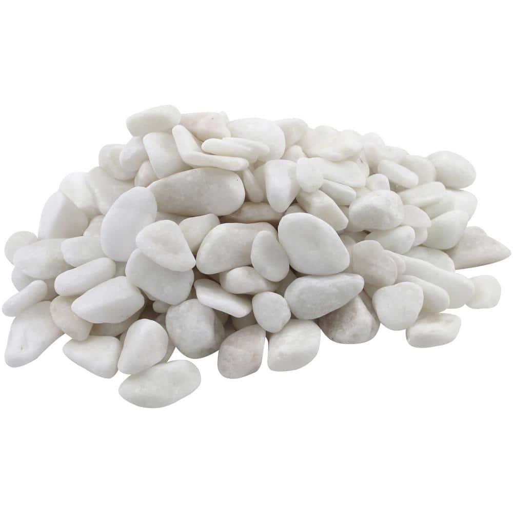 1 cm 20 lb Snow White Polished River Pebbles