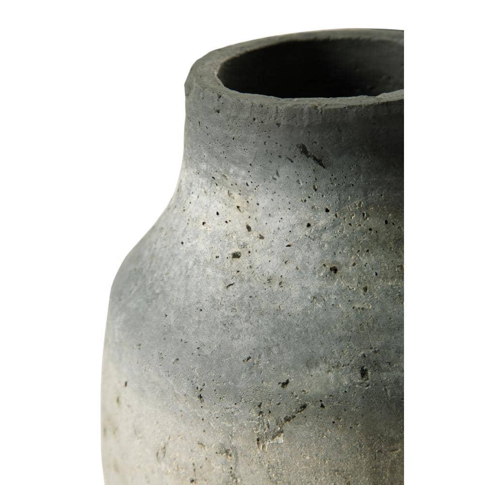 Signature Design by Ashley Moorestone Casual 10.5" Cement Tabletop Vase with a Distressed Finished Look, Gray & Black