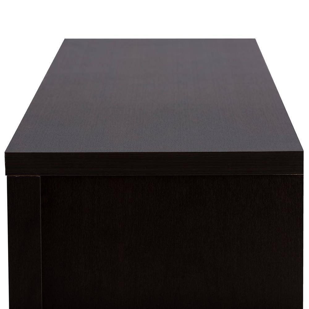 Gerhardine Wood Cabinet: Espresso Finish, Media Storage, 85" TV Compatibility - Baxton Studio