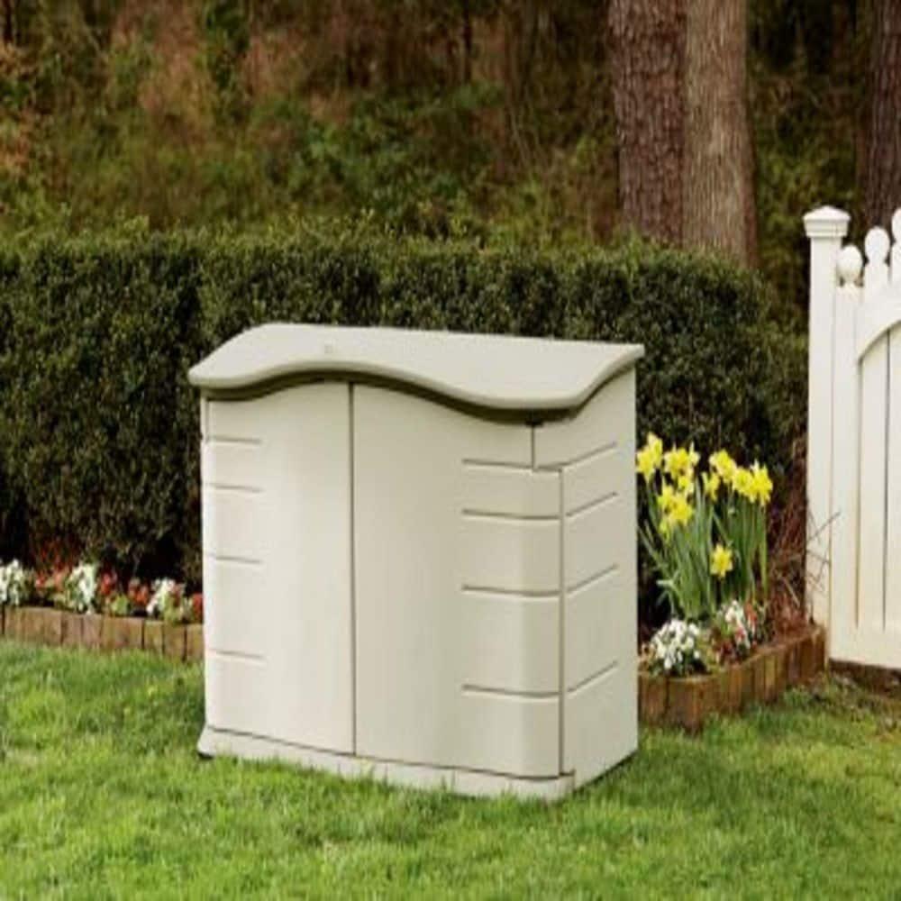 Rubbermaid 4 ft. W x 2 ft. D Plastic Horizontal Garbage Shed