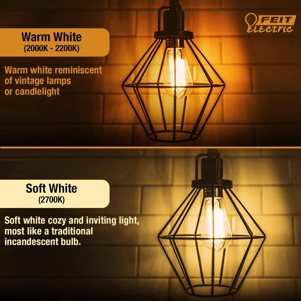 Feit Electric ST52 E26 (Medium) LED Bulb Amber 60 Watt Equivalence 1 pk