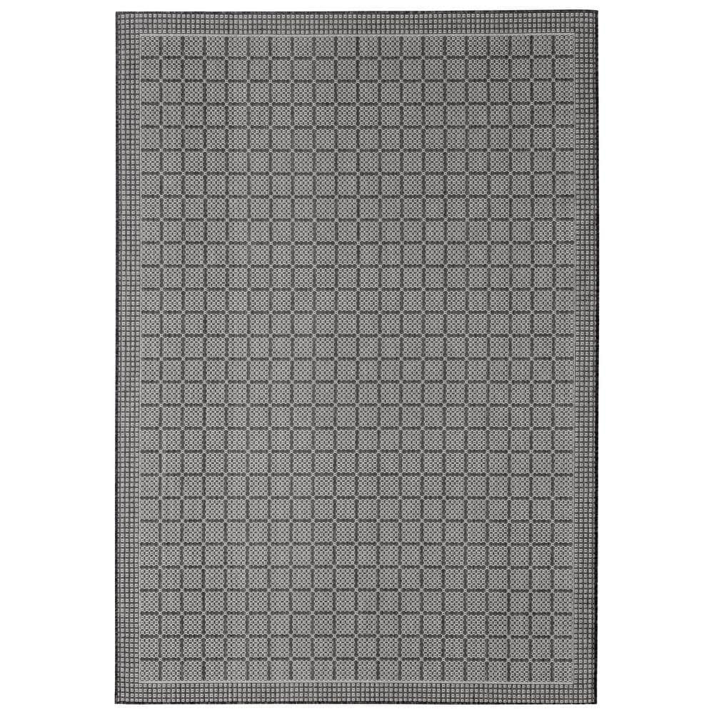 Nicole Miller New York Patio Country Luna Contemporary Geometric Indoor/Outdoor Area Rug, Black/Gray