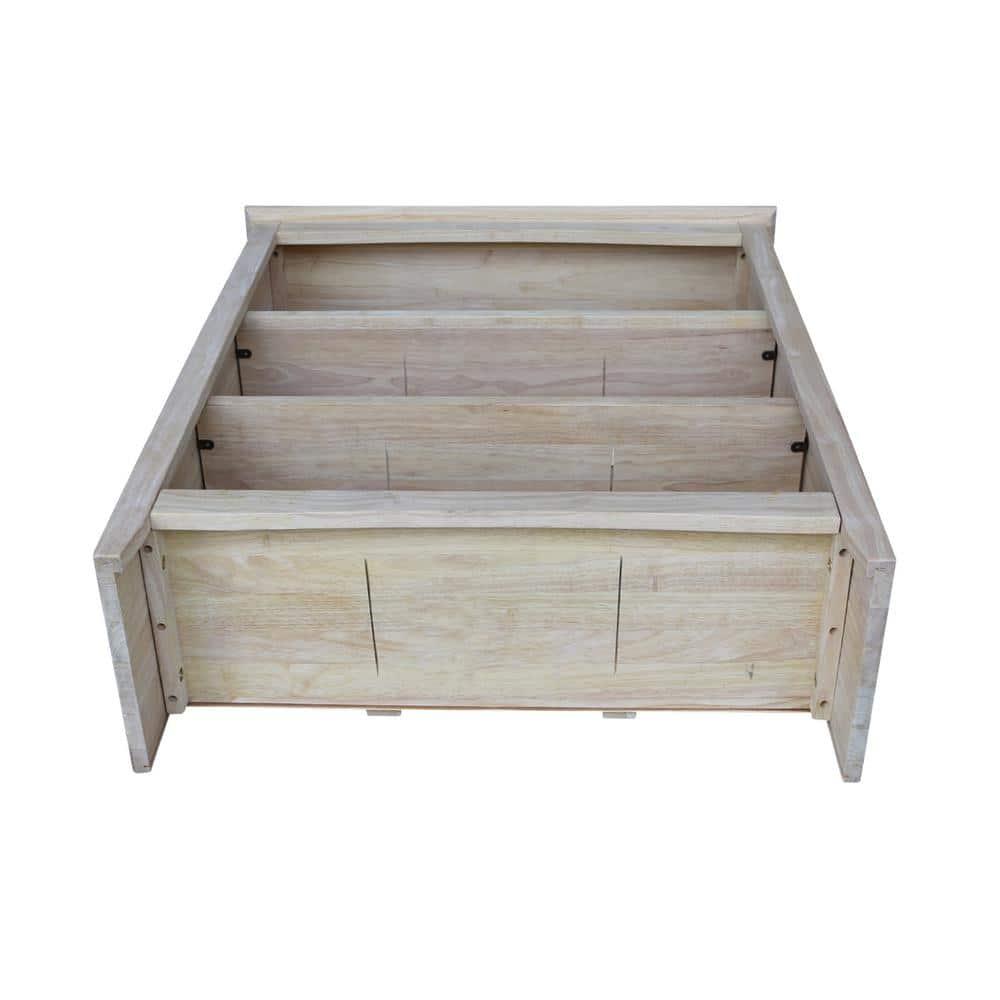 International Concepts 36" Shaker Bookshelf Unfinished: Mid-Century Modern Style, 3-Tier Storage, Hardwood Construction