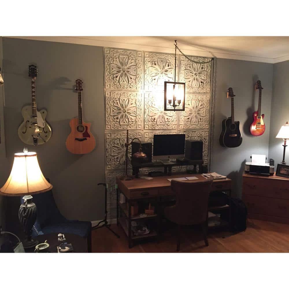 FromPlainToBeautifulInHours Milan 24'' L x 24'' W Textured PVC Drop-In & Glue Up Ceiling Tile Ceiling Tile (Set of 10)