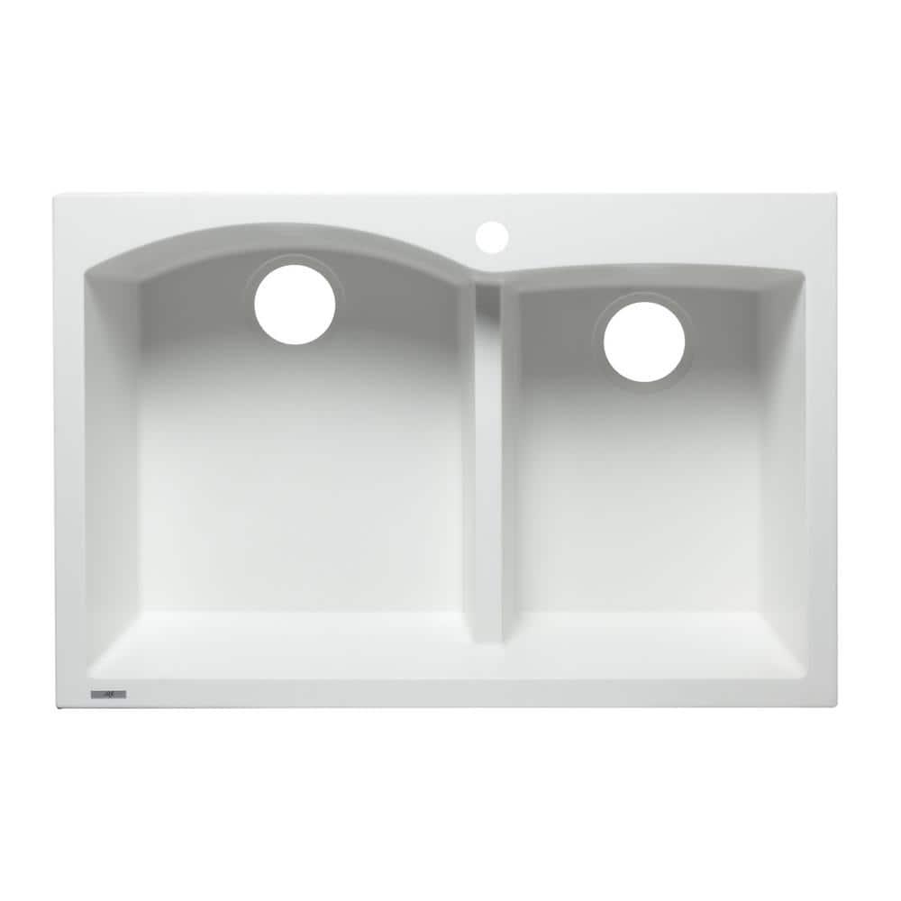 33'' L Drop-In Double Bowl Granite Kitchen Sink