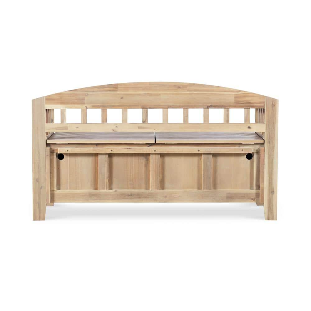 Iris Acacia Storage Bench with Natural Washed Finish