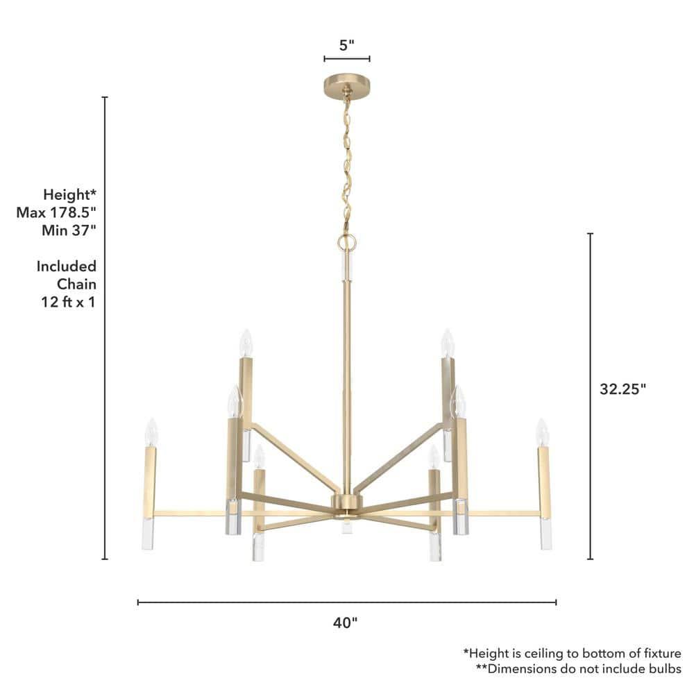 Sunjai 9 Light 2-Tier Sputnik Modern Linear Chandelier