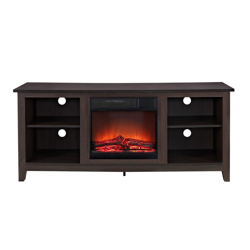 Walker Edison Traditional Fireplace TV Stand for TVs up to 64" - Espresso