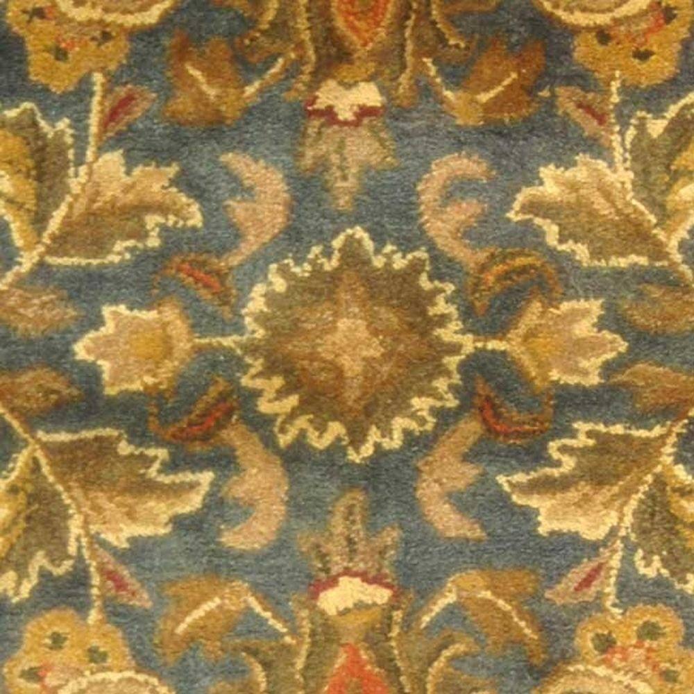 SAFAVIEH Antiquity Carmella Floral Bordered Wool Area Rug, Blue/Gold, 9' x 12'