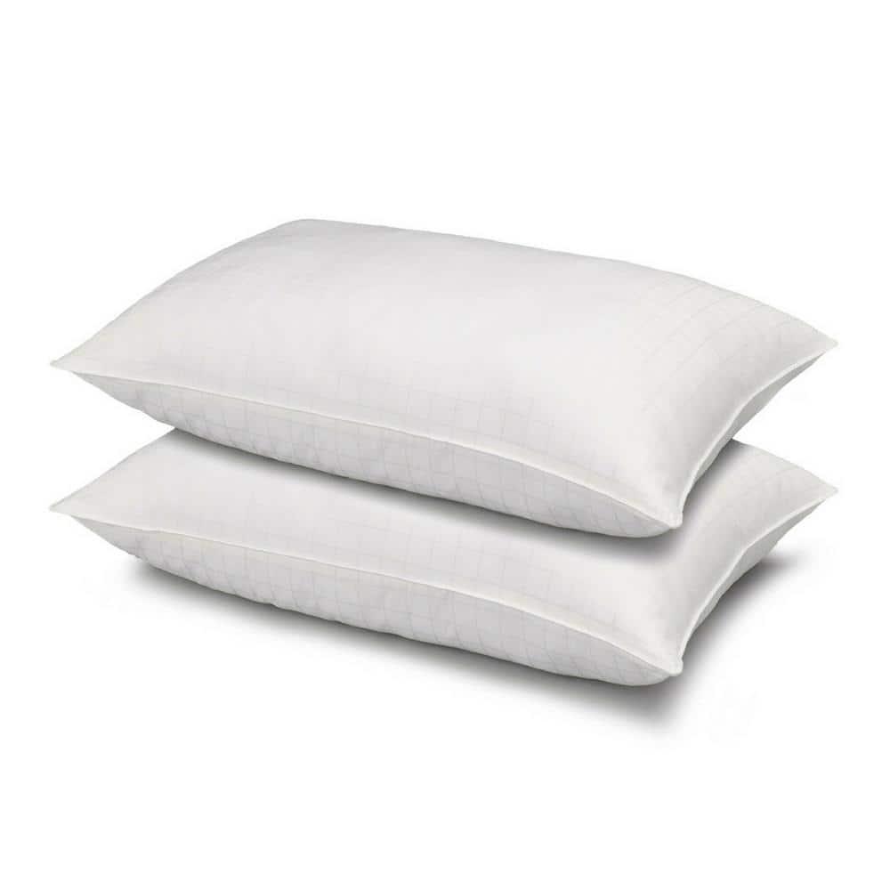 Ella Jayne 100% Cotton Dobby-Box Shell Firm Back/Side Sleeper Down Alternative Pillow, Set of 2 - Queen