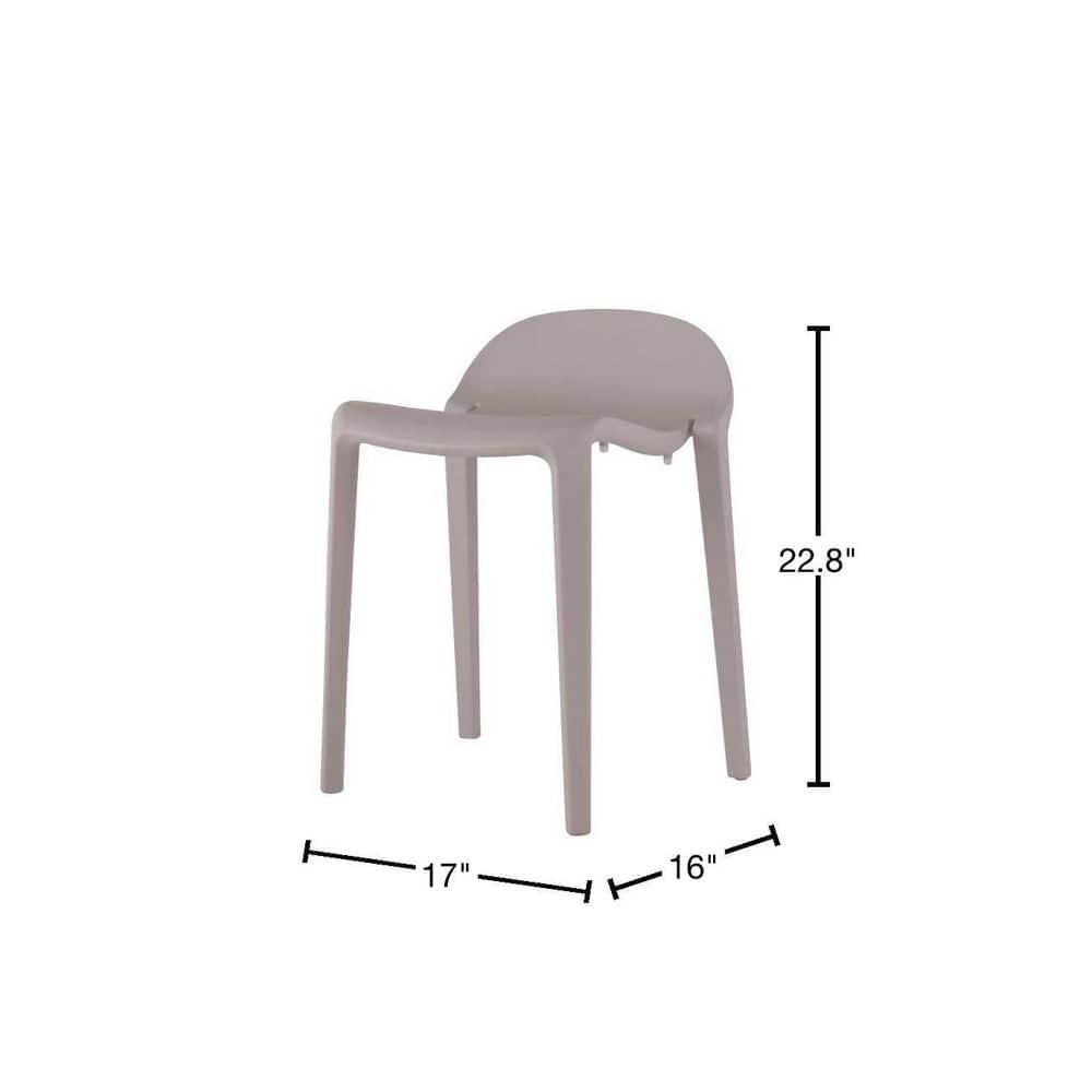 2pc Joyous Short Stools - Gray - Lagoon: Resin, Contoured Seat, No Assembly, Patio Use