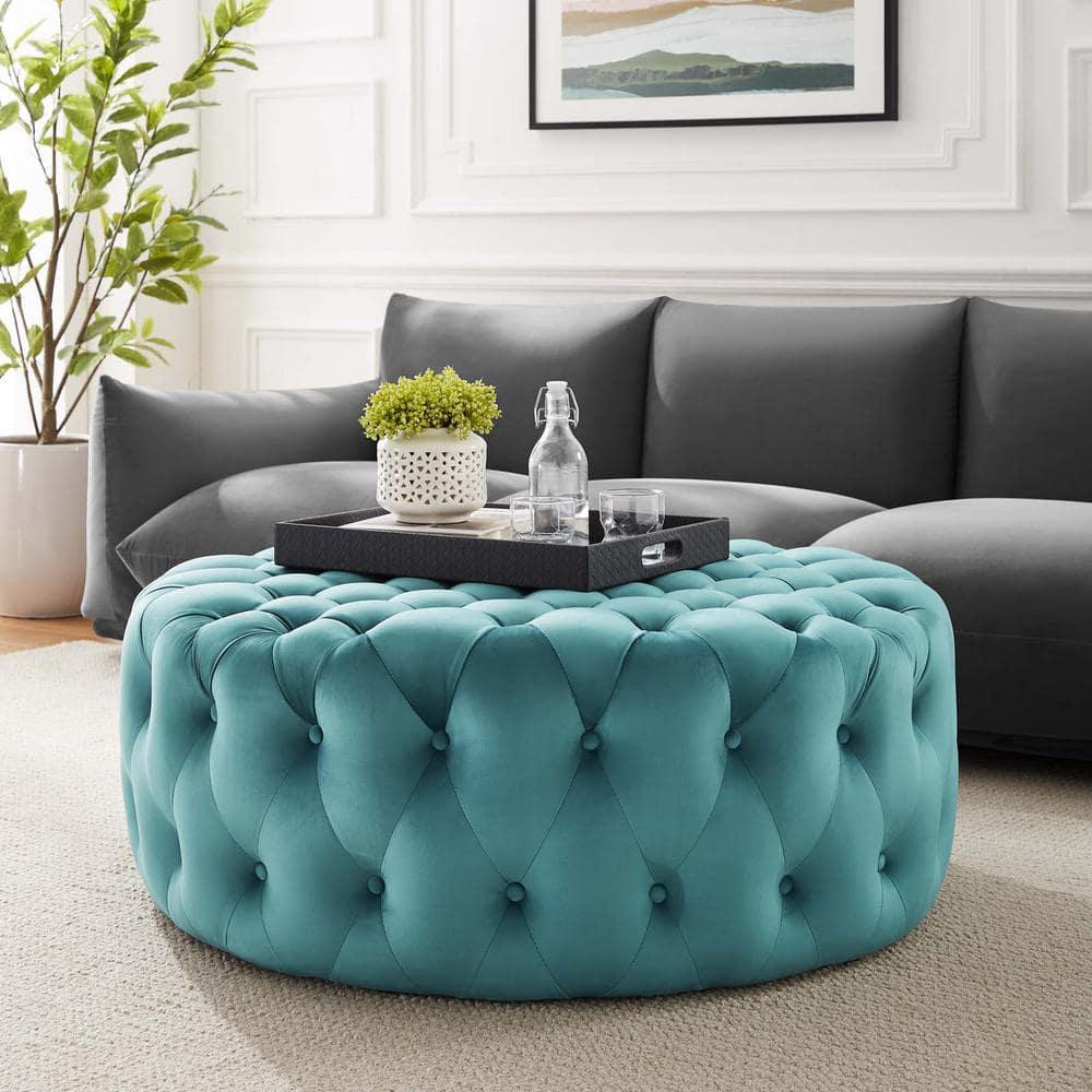 Modway Modway Amour Tufted Button Large Round Performance Velvet Ottoman