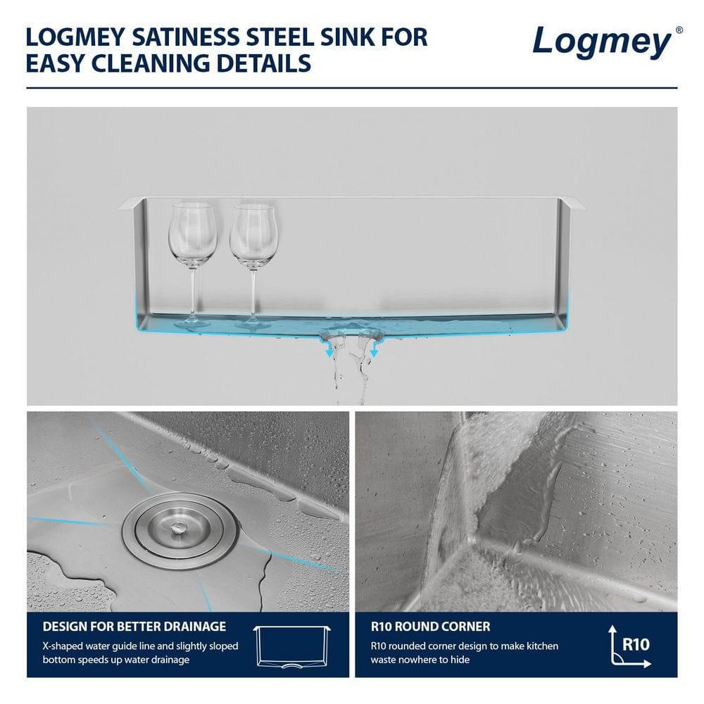 Sarlai 28'' L x 18" W Undermount Single Bowl Stainless Steel Kitchen Sink with Sink Grid and Basket Strainer SU2818R