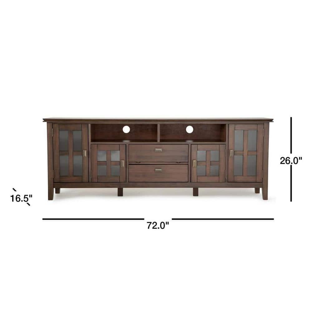 Simpli Home Artisan SOLID WOOD 72 inch TV Media Stand