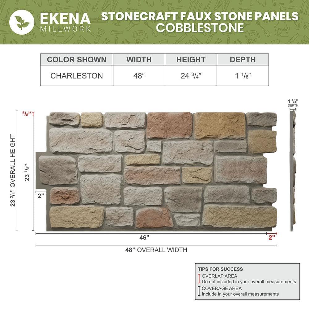 Ekena Millwork EverStone Cobblestone Faux Stone Panel