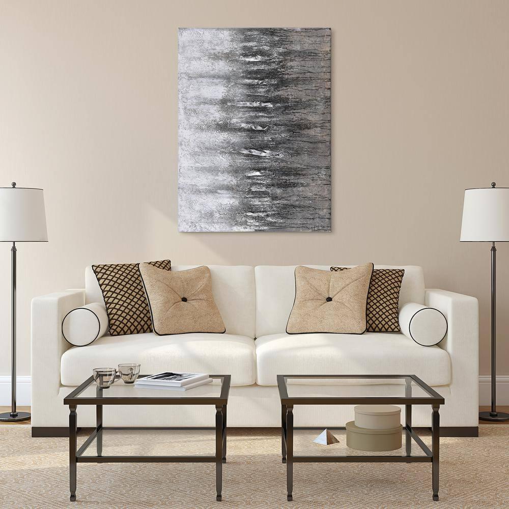 Empire Art Direct Gray Frequency Textured Metallic Hand Painted Wall Art, 30" x 40" x 1.5", Ready to Hang