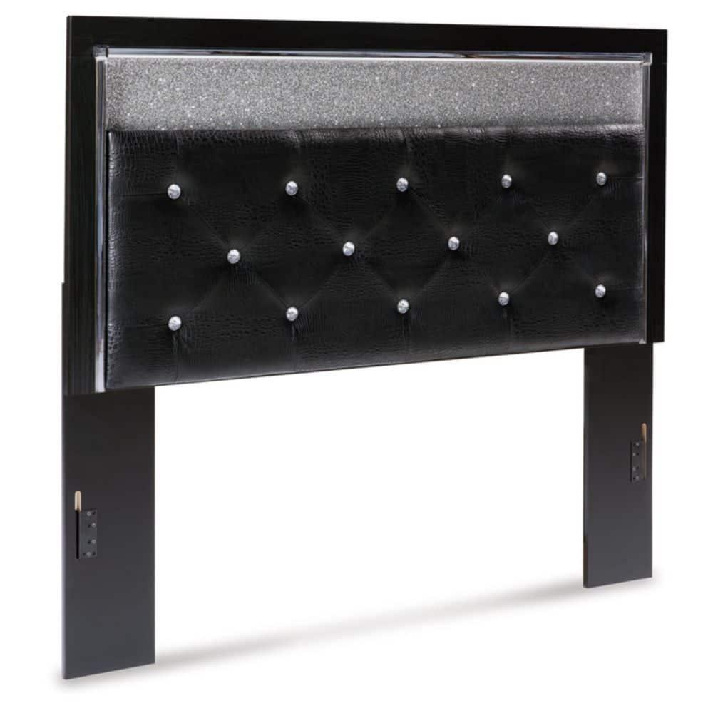 Queen Black Upholstered Tufted Headboard with LED Lighting