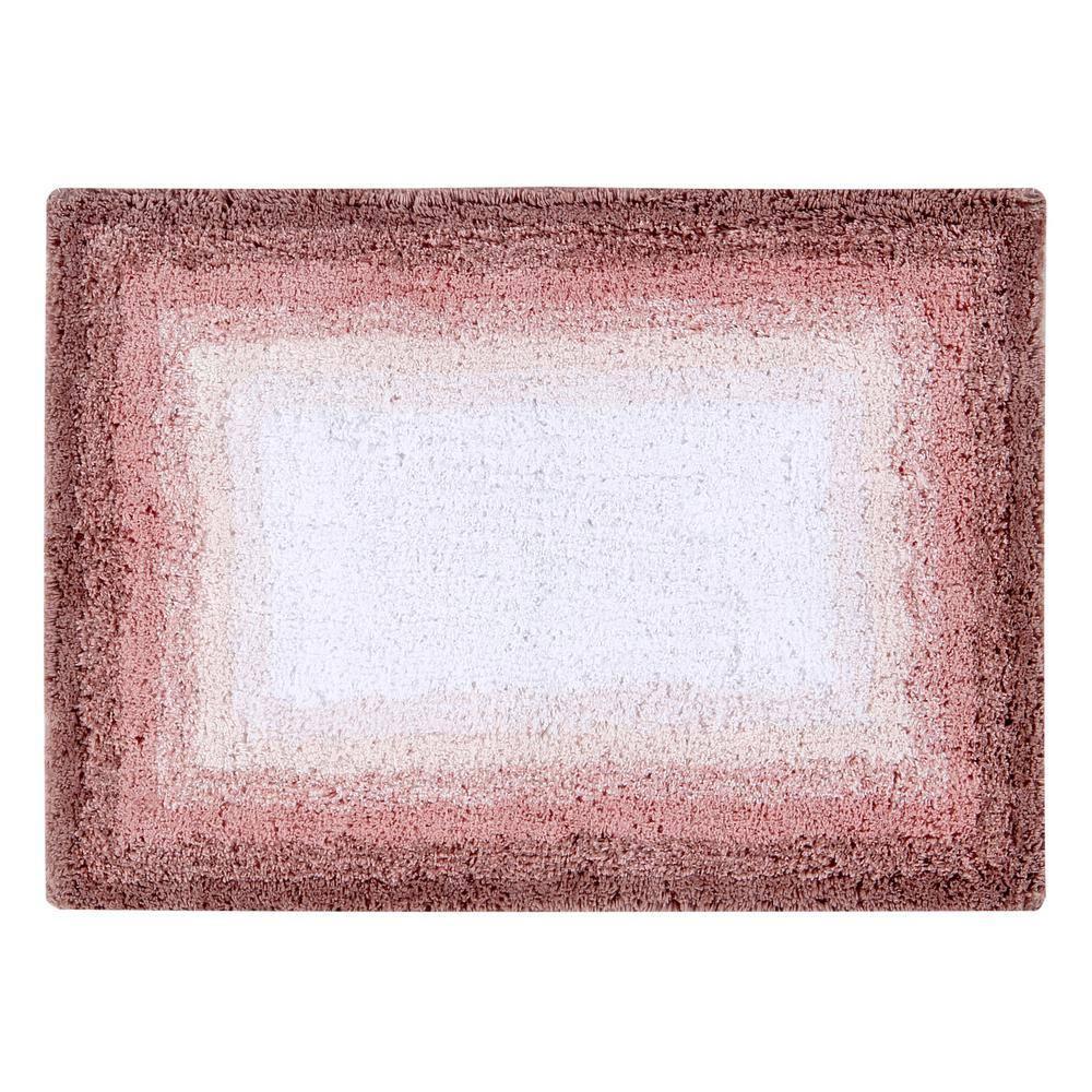 17"x24" Torrent Collection 100% Cotton Bath Rug Rose - Better Trends: Machine Washable, Tufted, Spray Latex Backing