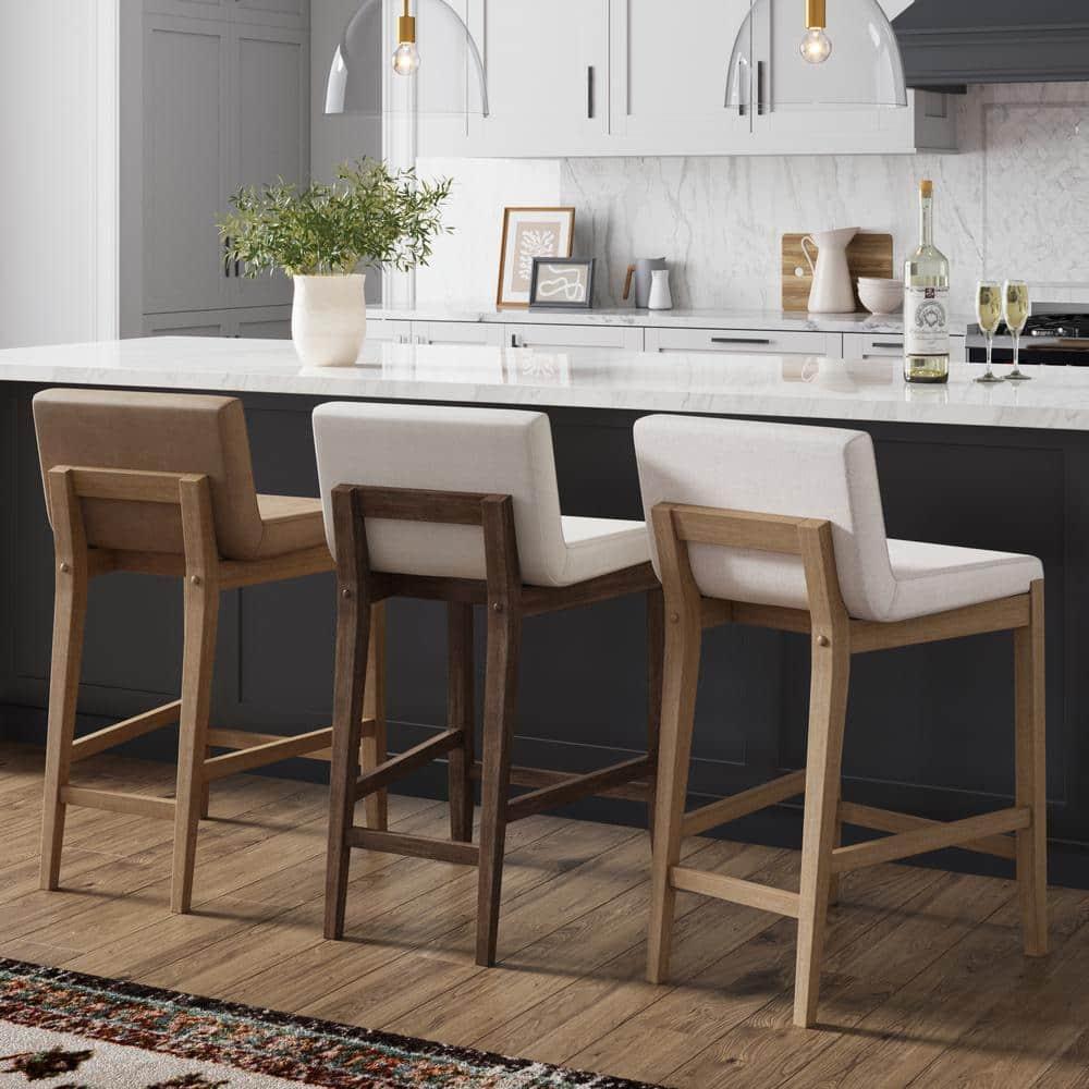 Nathan James Upholstered Wooden Stool