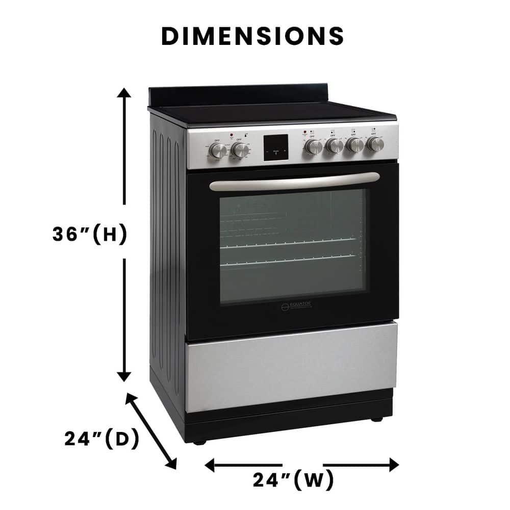 Equator Advanced Appliances Equator 24 Freestanding Electric Cooking Range in Stainless with Convection Oven