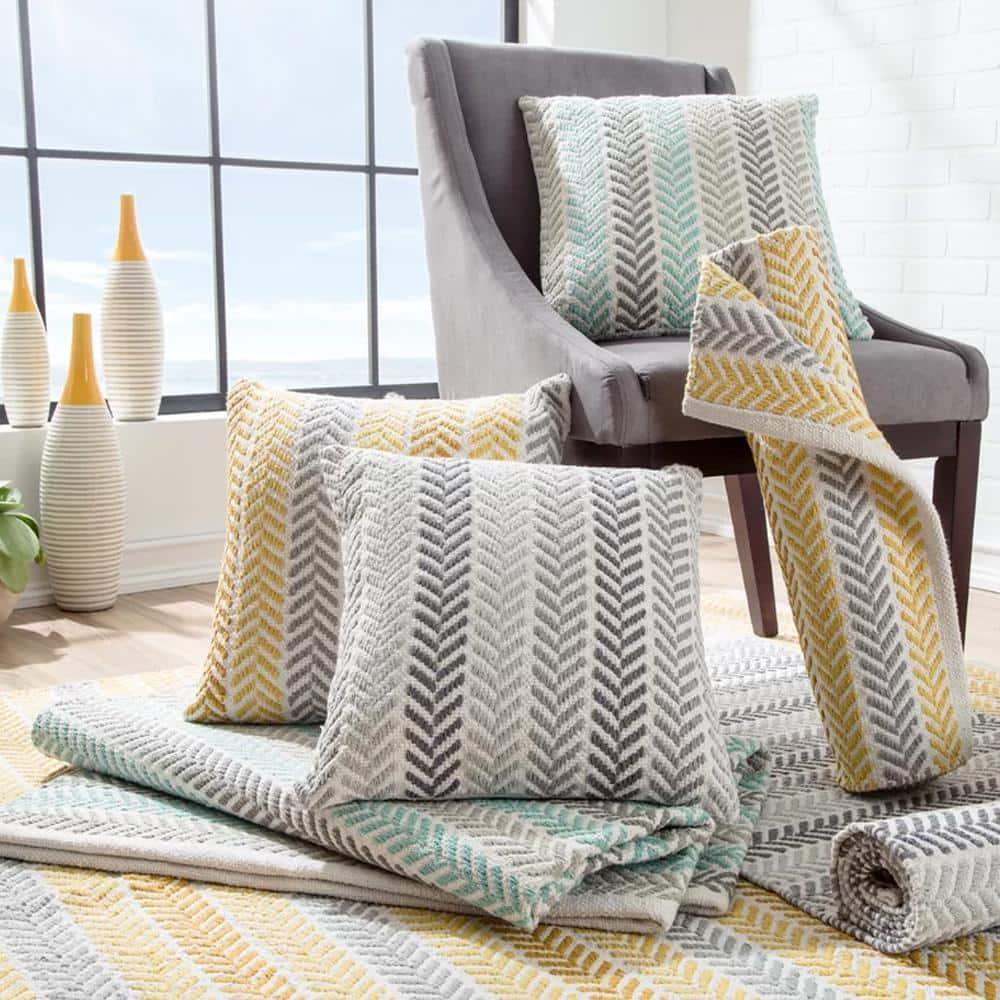 HomeRoots 18" Gray and White Throw Pillow