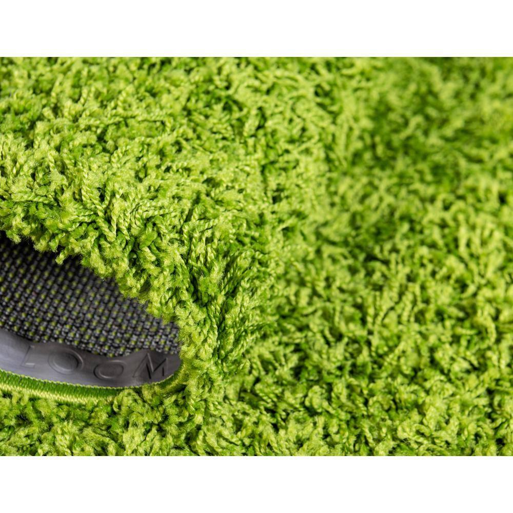 Unique Loom 4' 1 x 6' 1 Solid Shag Grass Green Area Rug