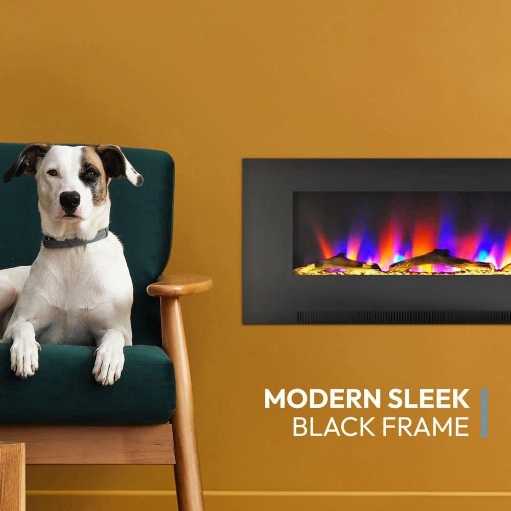 Cambridge Cambridge Wall Mount Electric Fireplace Heater with Remote Control for Indoor Use in Living Room, Bedroom, Home Office