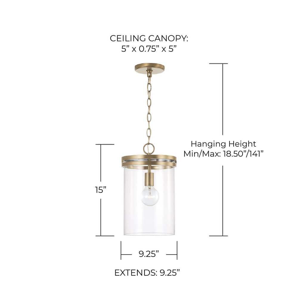 Capital Lighting 348711 Fuller 10" Wide Mini Pendant - Brass