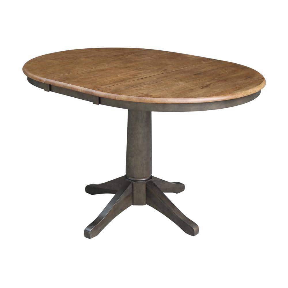 International Concepts 36" round top ped table with 12" leaf - 30.1"h - dining height