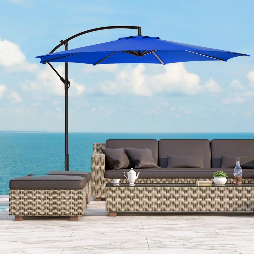 Polytrends Weller 10-foot Offset Cantilever Hanging Patio Umbrella Royal Blue
