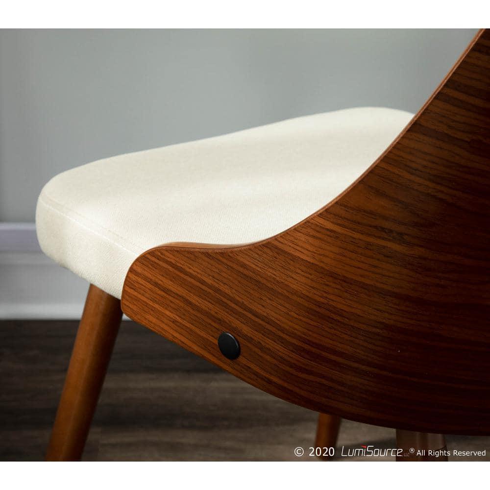 LumiSource Cream Fabric, Walnut Legs Anabelle Chair
