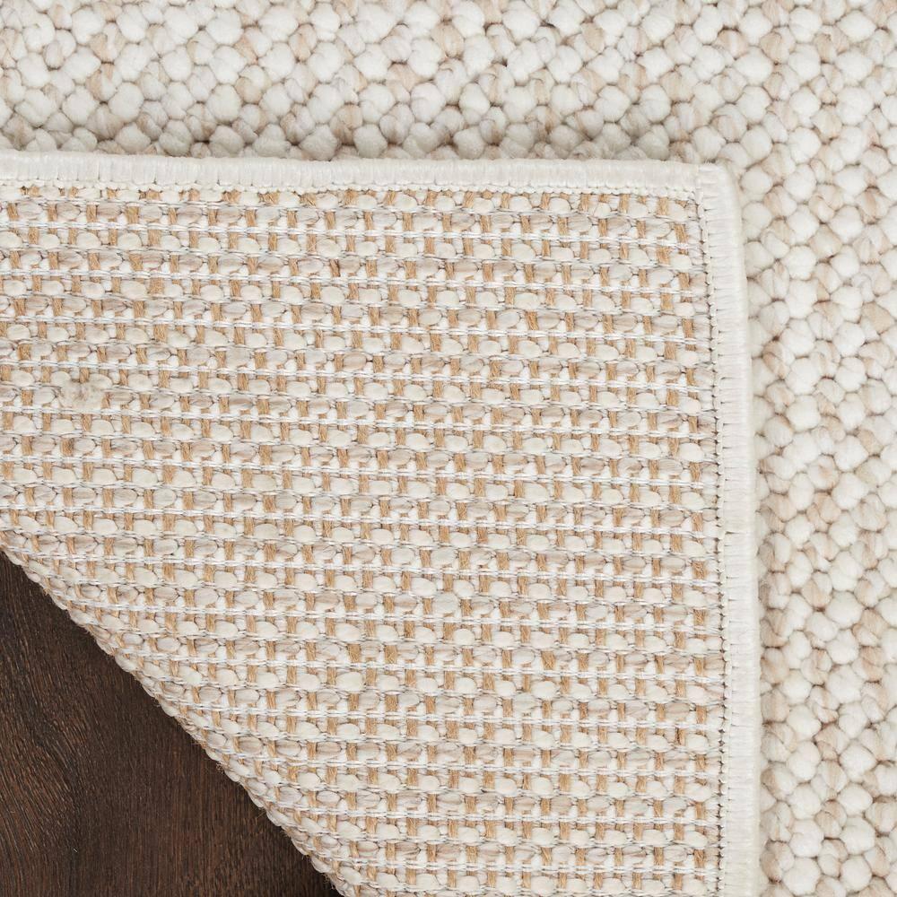 Textured Home Ivory Beige 4 ft. x 6 ft. Solid Geometric Contemporary Area Rug