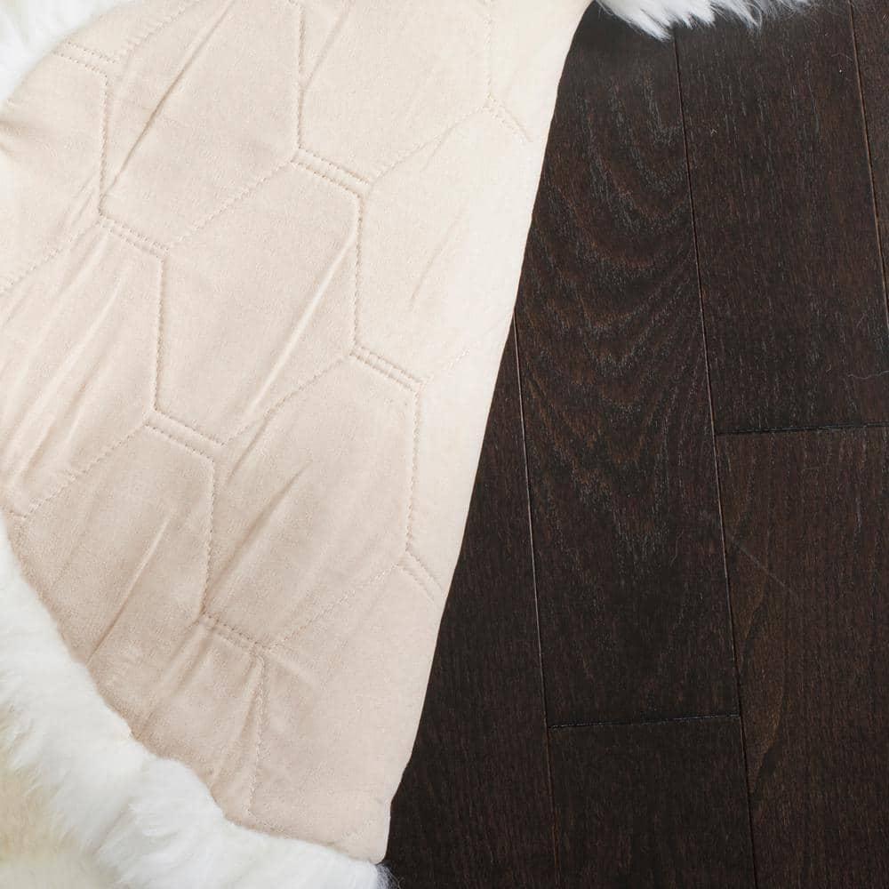 Sheep Skin SHS211 Hand Woven Accent Rug - Natural/White - 2'x3' - Safavieh.