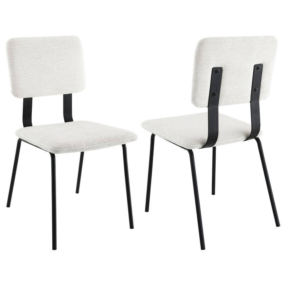 Coaster Calla Contemporary Fabric Upholstered Dining Side Chair in White