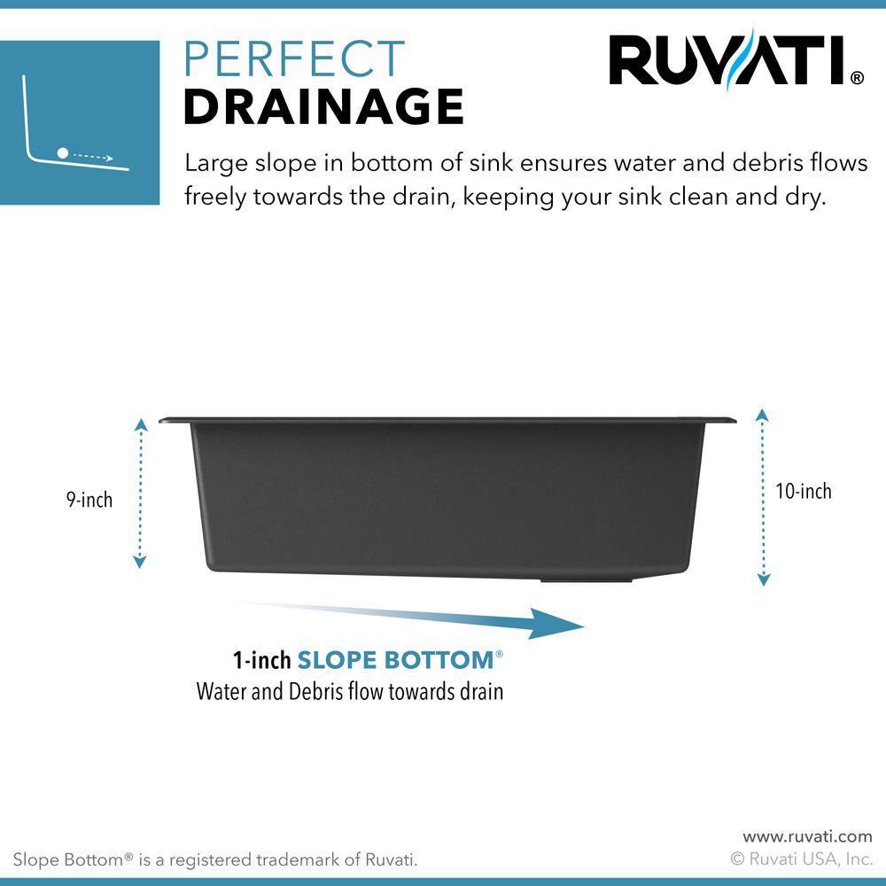 Ruvati 33-inch Undermount Workstation Granite Composite Kitchen Sink