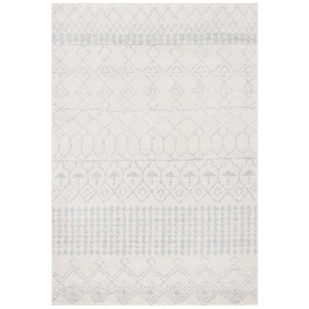 Tulum Ivory/Light Gray 9 ft. x 12 ft. Moroccan Area Rug