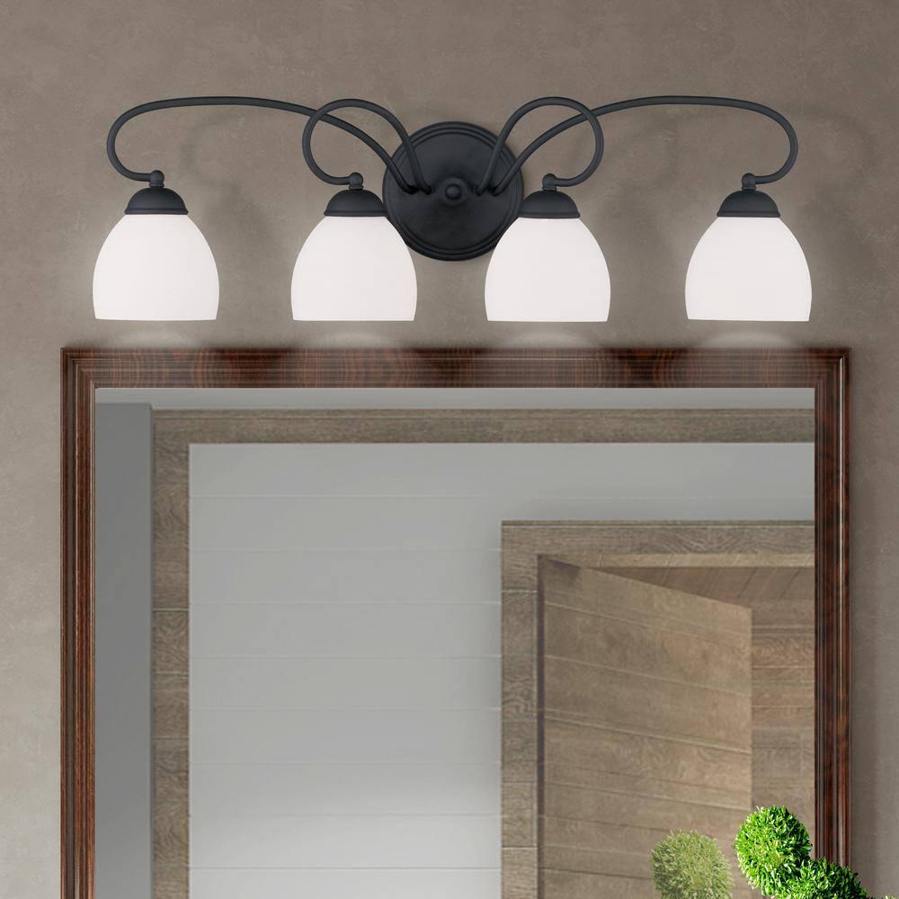 Livex Lighting Brookside 4 - Light Vanity in  Black