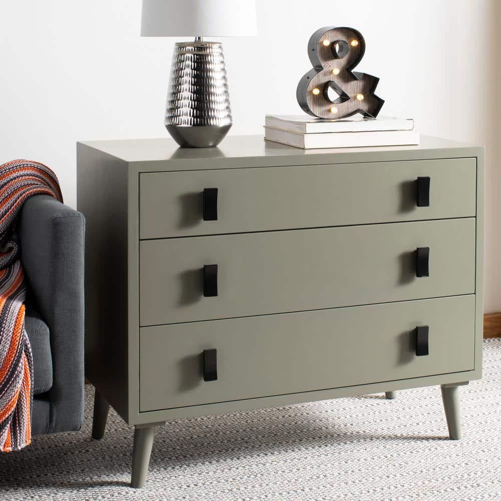 Blaize 3 Drawer Chest - CHS6601 - Dark Grey/Black - Safavieh